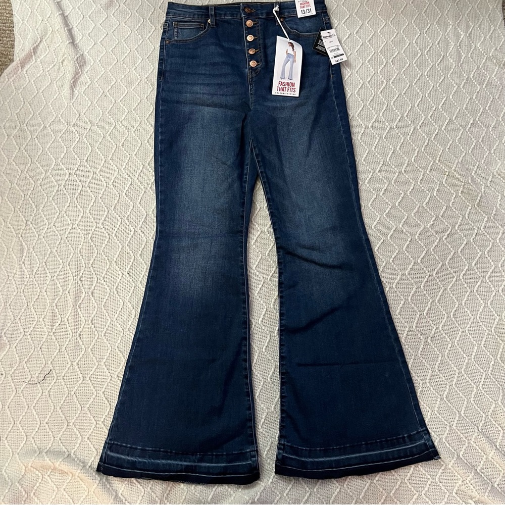 Celebrity Pink button fly flare jeans